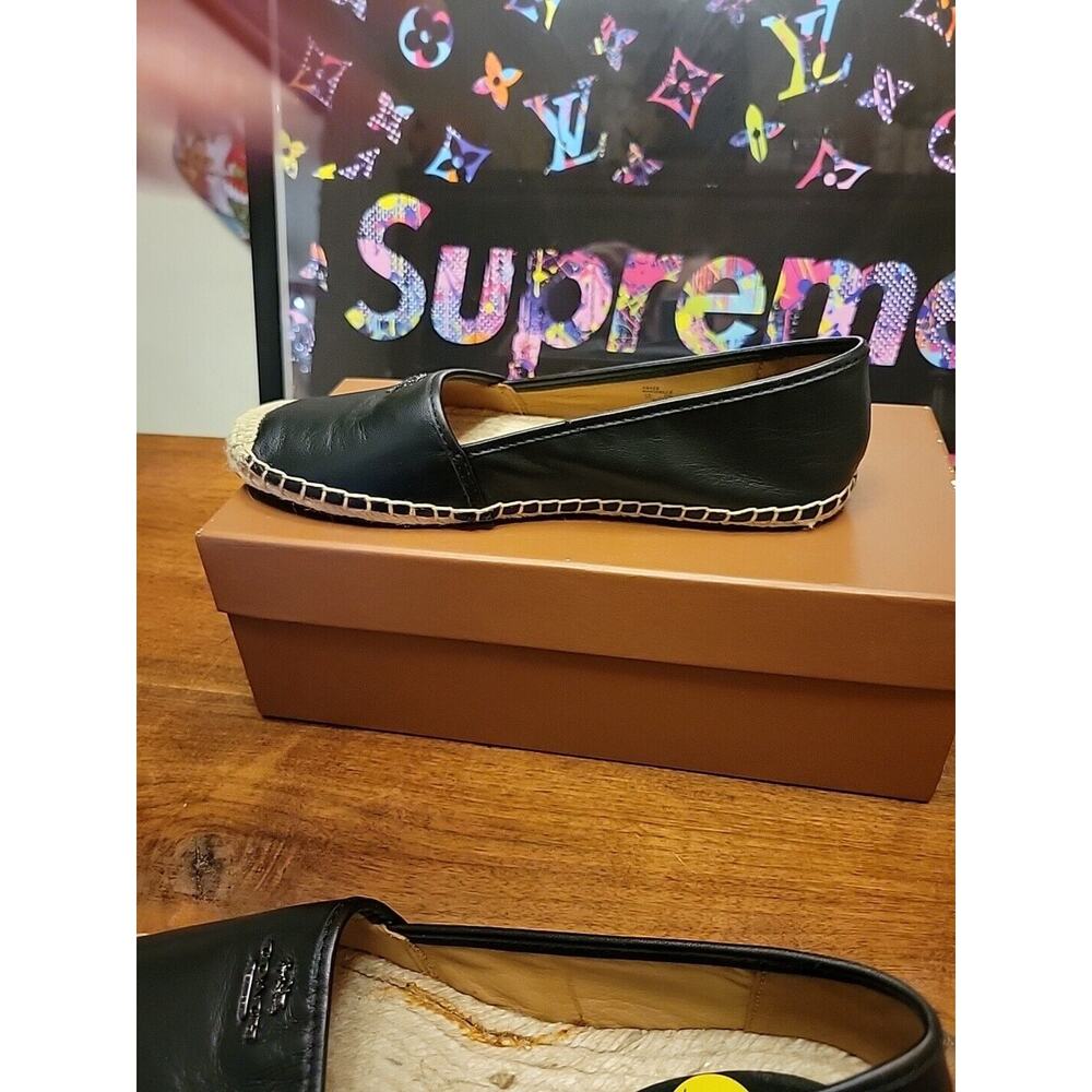 Coach Rhodelle Leather Espadrille Flats Black SIZE 8.5 Women New - Picture 9 of 14